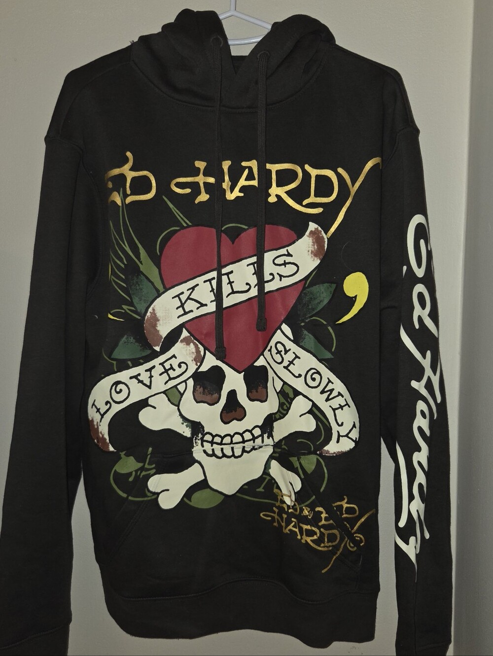 Ed Hardy Love Kills Slowly Hoodie Size Small